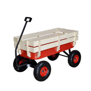 Red Wagon with Wood Sides