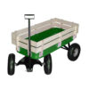 Vagón verde con laterales de madera
