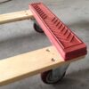 Plataforma rodante con extremo de goma de madera dura