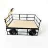 Black steel garden wagon low angle view