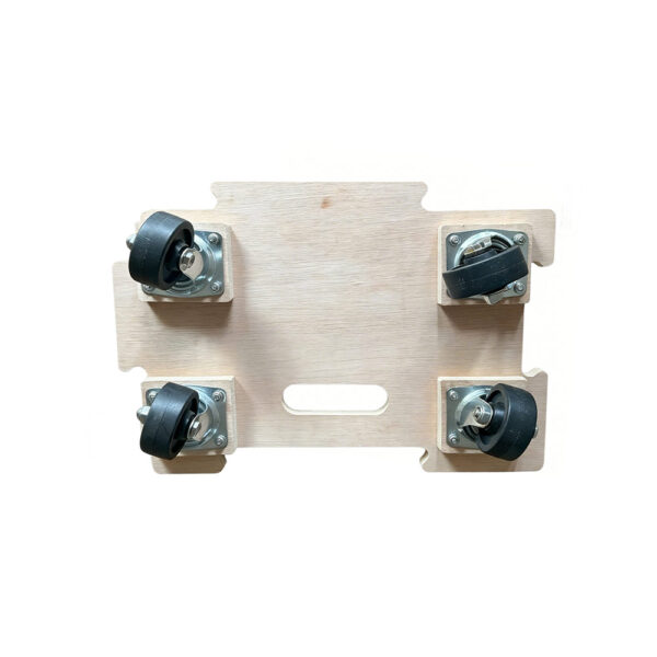 Compact plywood moving dolly underside